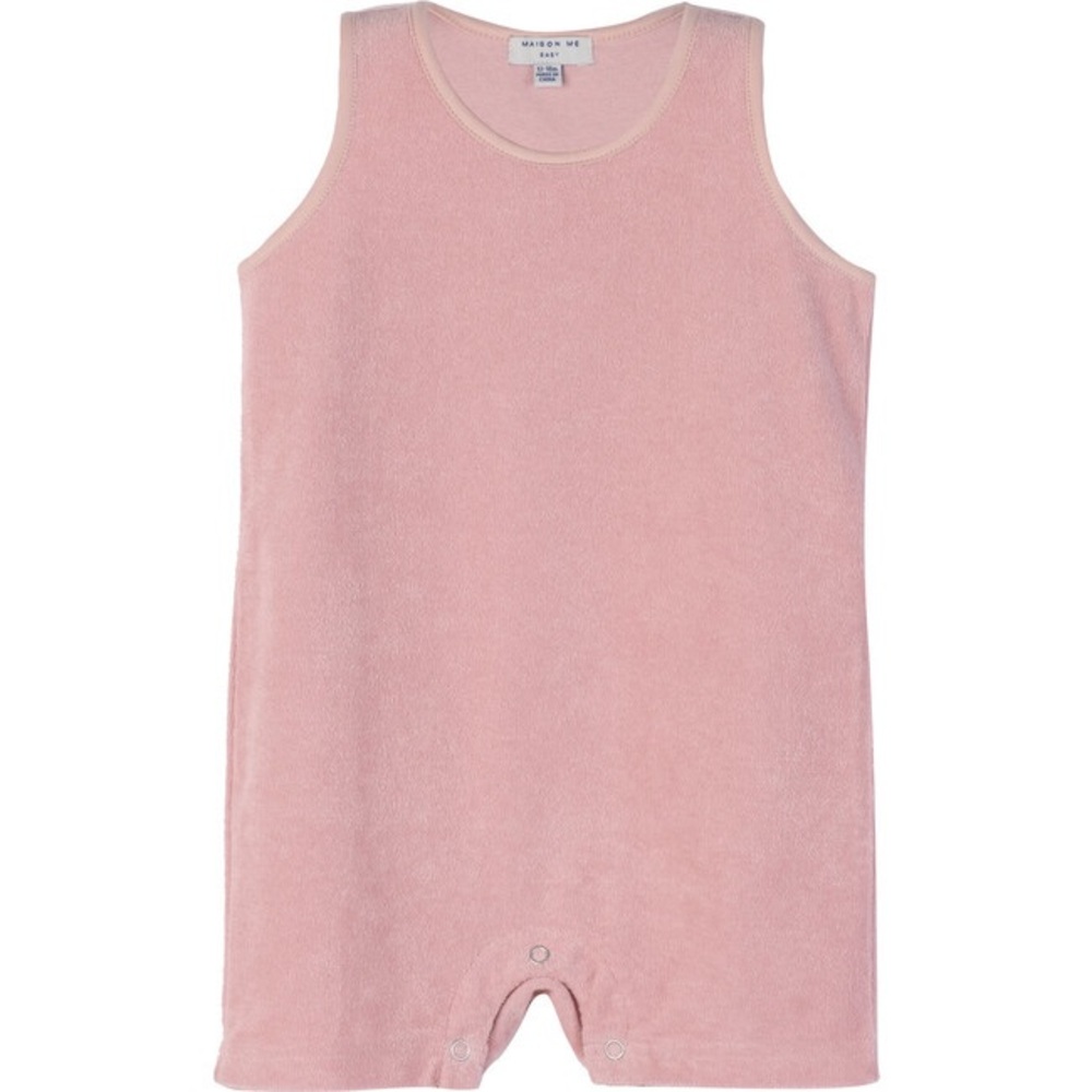 MAISON ME Baby Casey Shorts Romper, Dusty Pink